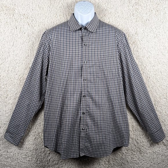Van Heusen* Men's Long Sleeve Button Down Curved Hem Chest Pocket Shirt~ Large - Picture 1 of 11